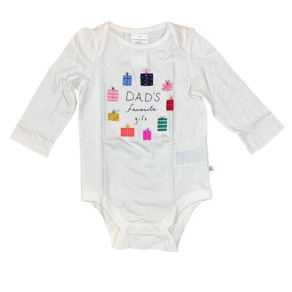 NWT GAP Baby Ivory & Navy W/"Dad's Favorite Gift" Bodysuit & Leggings - Picture 2 of 9